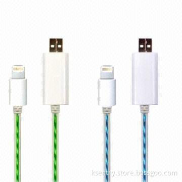 Light-up Visible Sync LED Cable for Apple's iPhone 5/iPod Nano 7/i-Touch 5/iPad Mini/iPad 4